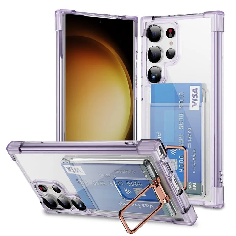 YSM Reinforced Corners Series for Samsung Galaxy S23 Ultra Case Card Slot Kickstand Cover