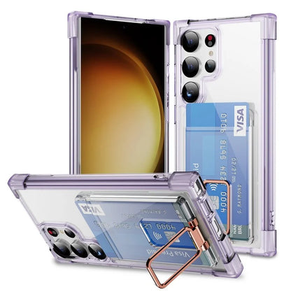 YSM Reinforced Corners Series for Samsung Galaxy S23 Ultra Case Card Slot Kickstand Cover
