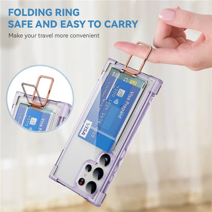 YSM Reinforced Corners Series for Samsung Galaxy S23 Ultra Case Card Slot Kickstand Cover