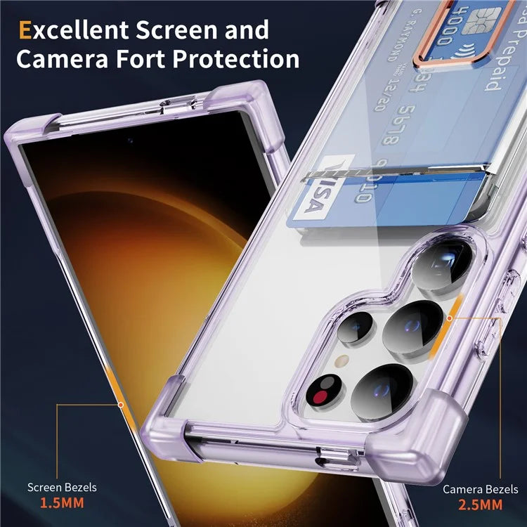 YSM Reinforced Corners Series for Samsung Galaxy S23 Ultra Case Card Slot Kickstand Cover