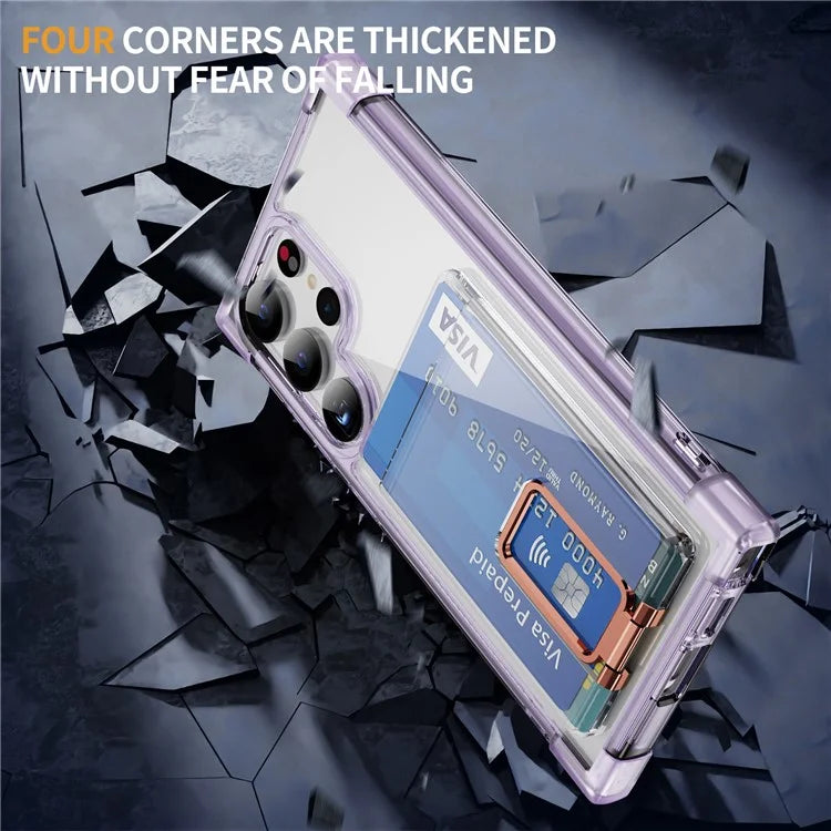 YSM Reinforced Corners Series for Samsung Galaxy S23 Ultra Case Card Slot Kickstand Cover