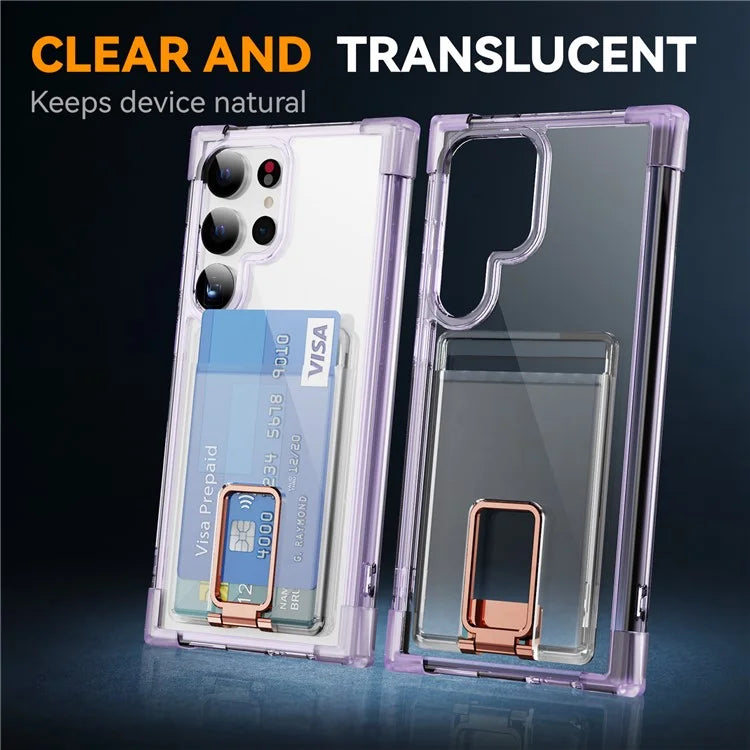 YSM Reinforced Corners Series for Samsung Galaxy S23 Ultra Case Card Slot Kickstand Cover
