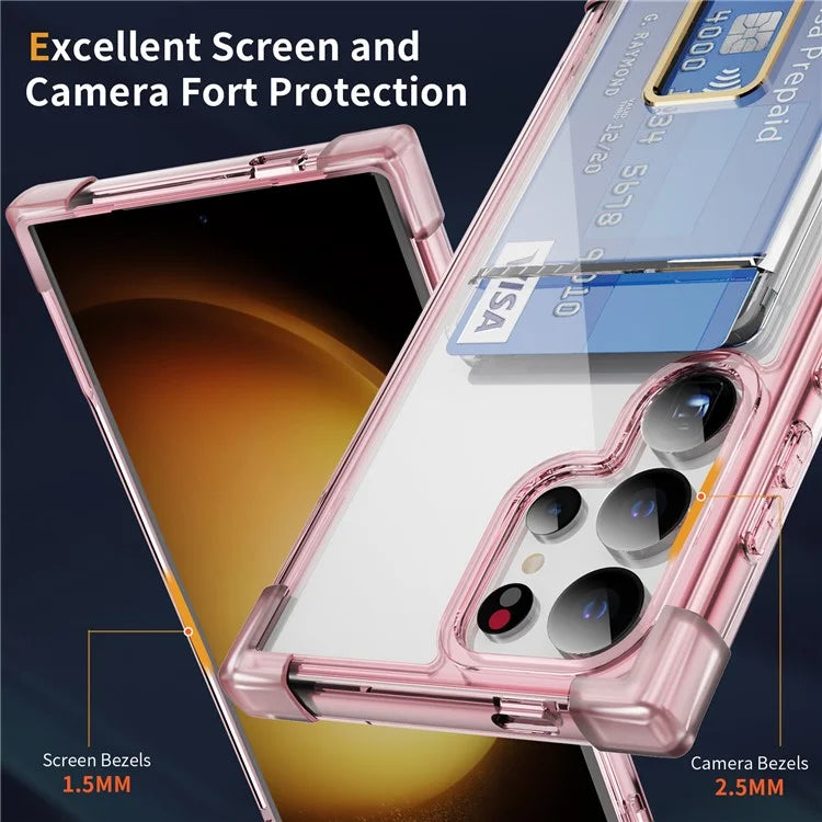 YSM Reinforced Corners Series for Samsung Galaxy S23 Ultra Case Card Slot Kickstand Cover