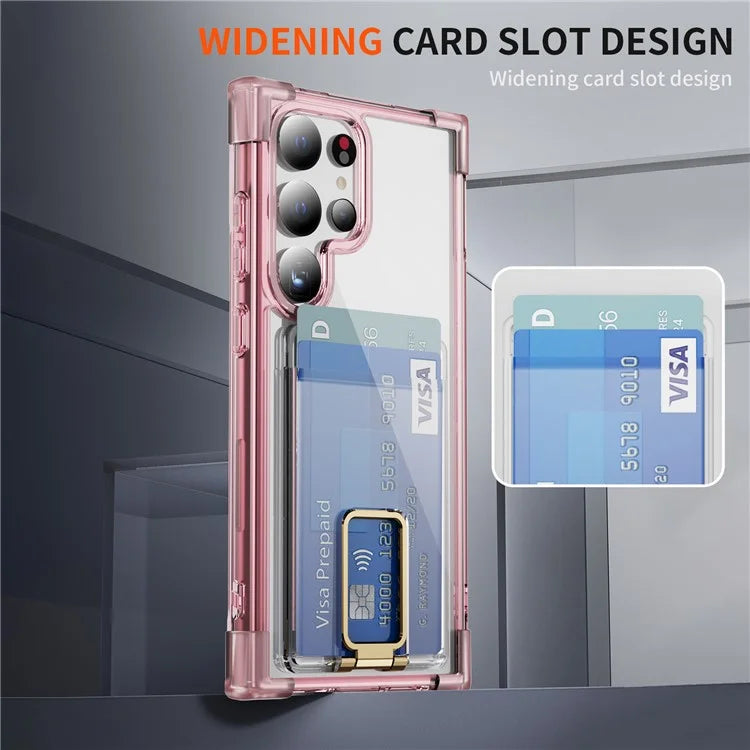 YSM Reinforced Corners Series for Samsung Galaxy S23 Ultra Case Card Slot Kickstand Cover