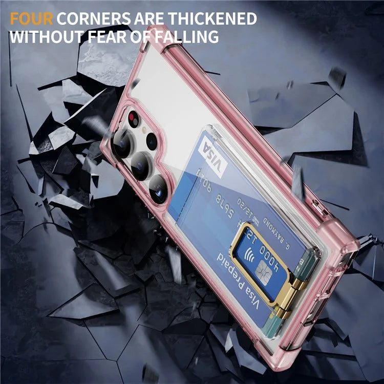YSM Reinforced Corners Series for Samsung Galaxy S23 Ultra Case Card Slot Kickstand Cover