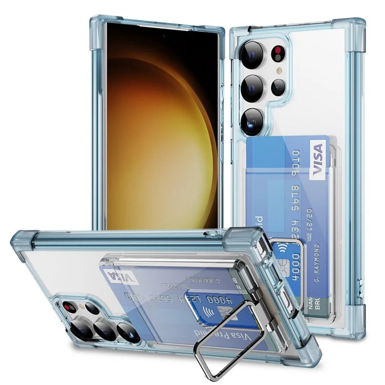 YSM Reinforced Corners Series for Samsung Galaxy S23 Ultra Case Card Slot Kickstand Cover