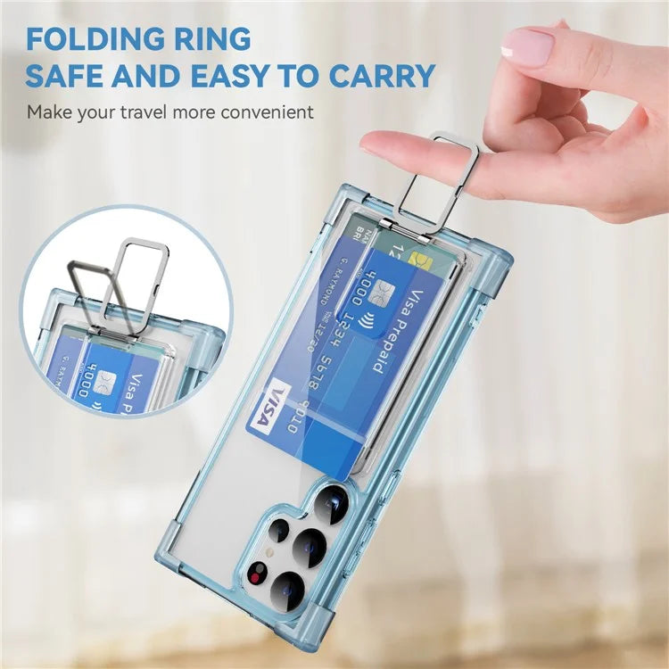 YSM Reinforced Corners Series for Samsung Galaxy S23 Ultra Case Card Slot Kickstand Cover