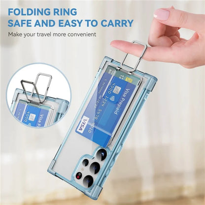 YSM Reinforced Corners Series for Samsung Galaxy S23 Ultra Case Card Slot Kickstand Cover