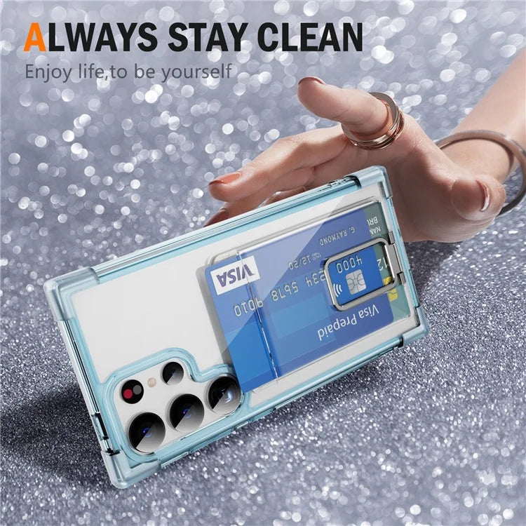 YSM Reinforced Corners Series for Samsung Galaxy S23 Ultra Case Card Slot Kickstand Cover