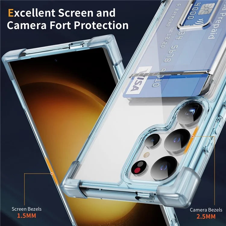 YSM Reinforced Corners Series for Samsung Galaxy S23 Ultra Case Card Slot Kickstand Cover