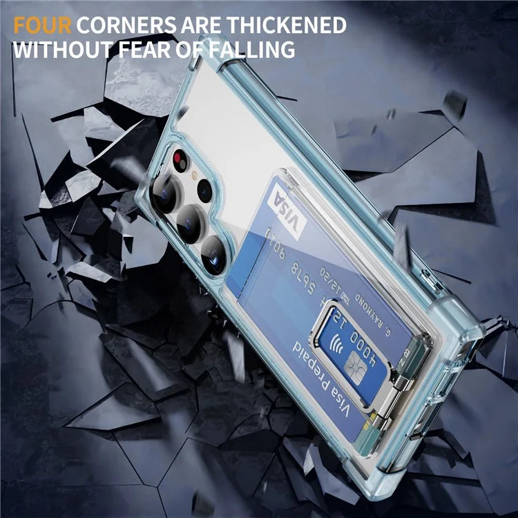 YSM Reinforced Corners Series for Samsung Galaxy S23 Ultra Case Card Slot Kickstand Cover