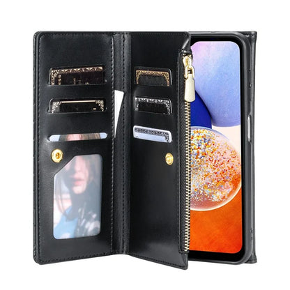 BKS-002 For Samsung Galaxy A24 4G (162.1 x 77.6 x 8.3mm) Leather Case Card Slots Phone Cover with Straps