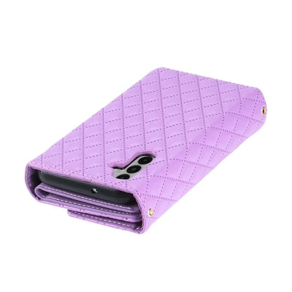 BKS-002 For Samsung Galaxy A24 4G (162.1 x 77.6 x 8.3mm) Leather Case Card Slots Phone Cover with Straps