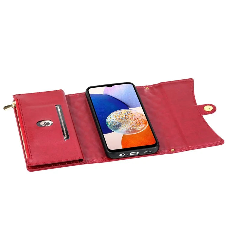 BKS-002 For Samsung Galaxy A15 4G / 5G Case Leather Wallet Phone Cover Rhombus Pattern