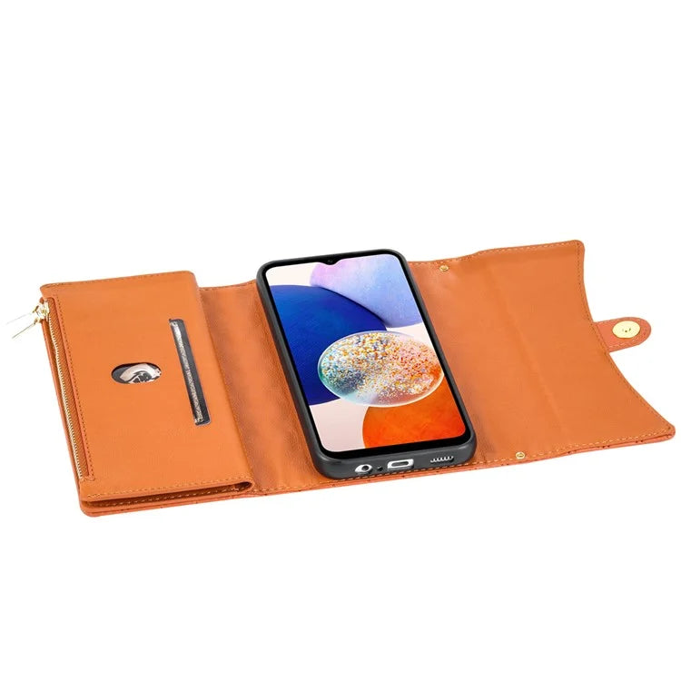 BKS-002 For Samsung Galaxy A15 4G / 5G Case Leather Wallet Phone Cover Rhombus Pattern