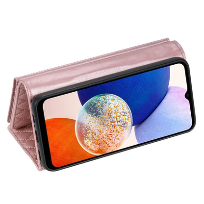 BKS-002 For Samsung Galaxy A15 4G / 5G Case Leather Wallet Phone Cover Rhombus Pattern