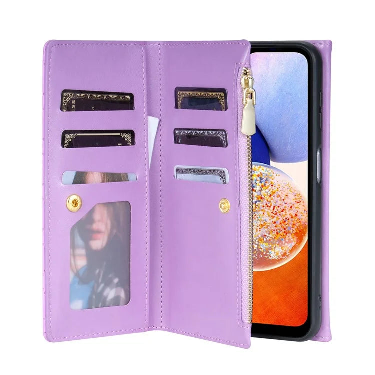 BKS-002 For Samsung Galaxy A15 4G / 5G Case Leather Wallet Phone Cover Rhombus Pattern