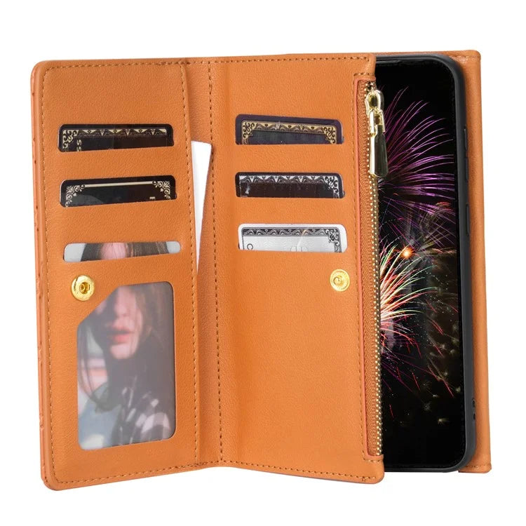 BKS-002 For Xiaomi Redmi K60 Ultra / 13T / 13T Pro Case Wallet Phone Cover with Zipper Pocket 7 Card Slots