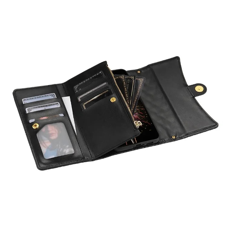 BKS-002 For Xiaomi Redmi K60 Ultra / 13T / 13T Pro Case Wallet Phone Cover with Zipper Pocket 7 Card Slots