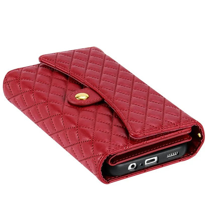BKS-002 For Samsung Galaxy A55 5G Wallet Case PU Leather Rhombus Phone Cover with 2 Strarps