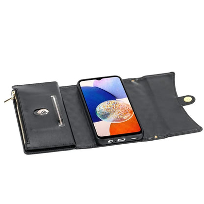 BKS-002 For Samsung Galaxy A14 4G / 5G Case Flip Wallet Leather Phone Cover 7 Card Slots
