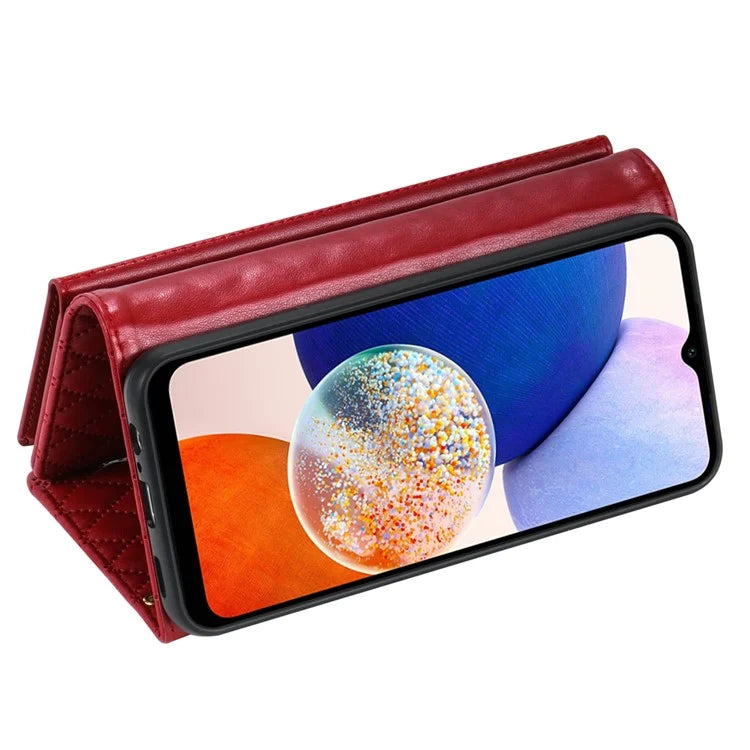 BKS-002 For Samsung Galaxy A14 4G / 5G Case Flip Wallet Leather Phone Cover 7 Card Slots