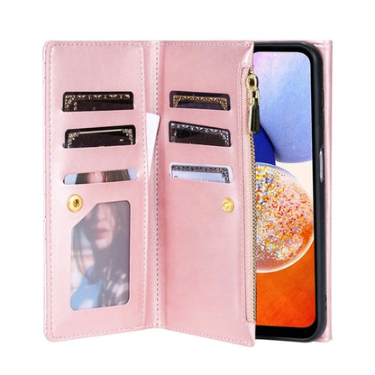 BKS-002 For Samsung Galaxy A14 4G / 5G Case Flip Wallet Leather Phone Cover 7 Card Slots