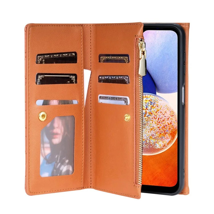 BKS-002 For Samsung Galaxy A05s 4G Case Zipper Pocket Flip Leather Phone Cover with 7 Card Slots