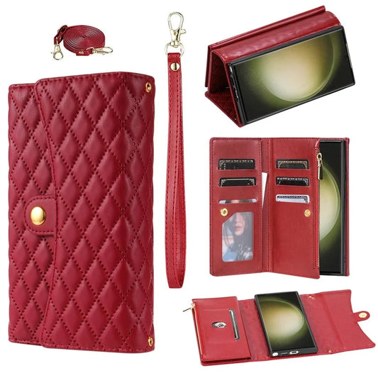 BKS-002 For Samsung Galaxy S24 Ultra Wallet Case 7 Card Slots Leather Shockproof Phone Cover