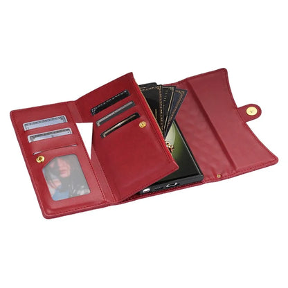 BKS-002 For Samsung Galaxy S24 Ultra Wallet Case 7 Card Slots Leather Shockproof Phone Cover