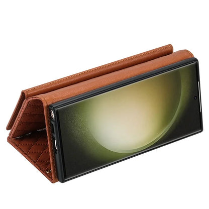 BKS-002 For Samsung Galaxy S24 Ultra Wallet Case 7 Card Slots Leather Shockproof Phone Cover