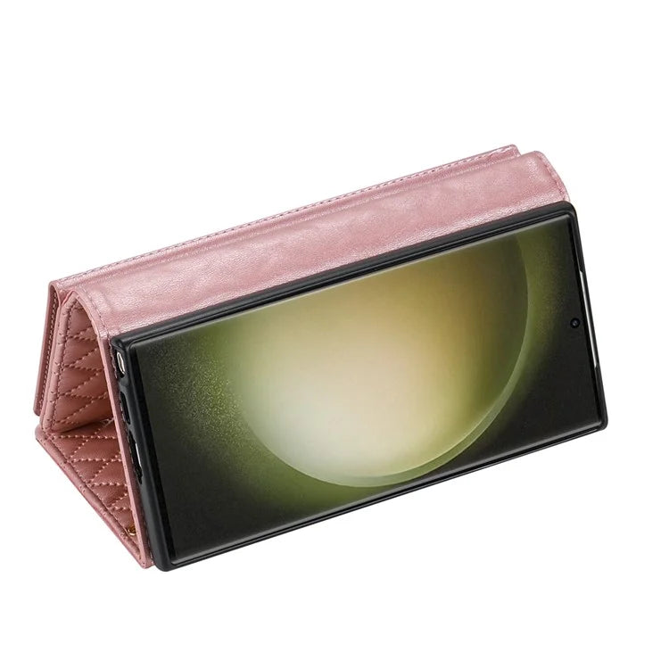 BKS-002 For Samsung Galaxy S24 Ultra Wallet Case 7 Card Slots Leather Shockproof Phone Cover