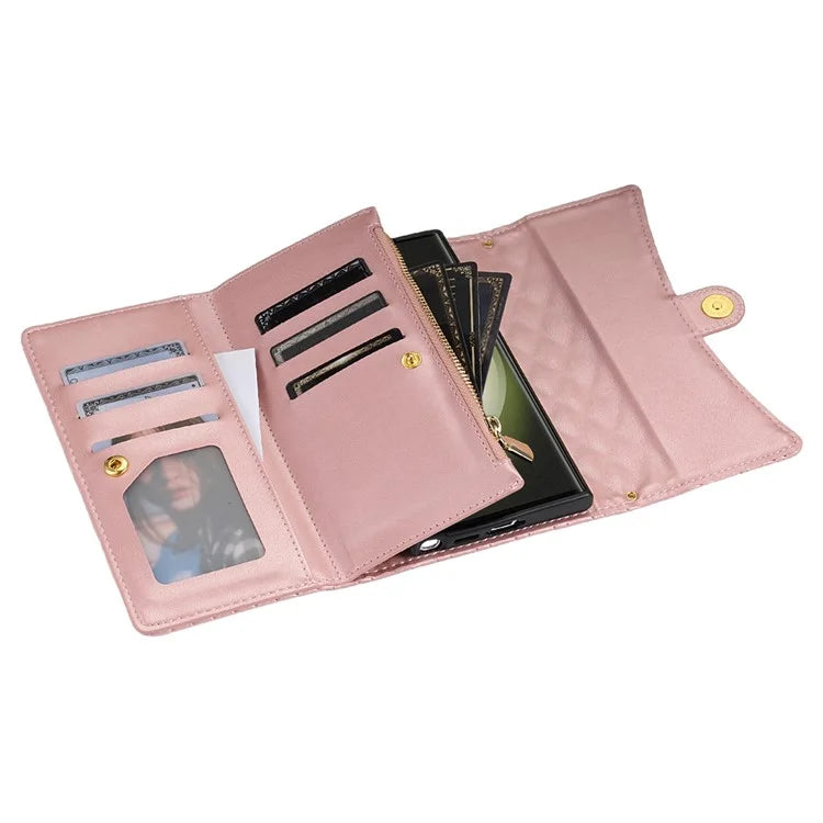 BKS-002 For Samsung Galaxy S24 Ultra Wallet Case 7 Card Slots Leather Shockproof Phone Cover