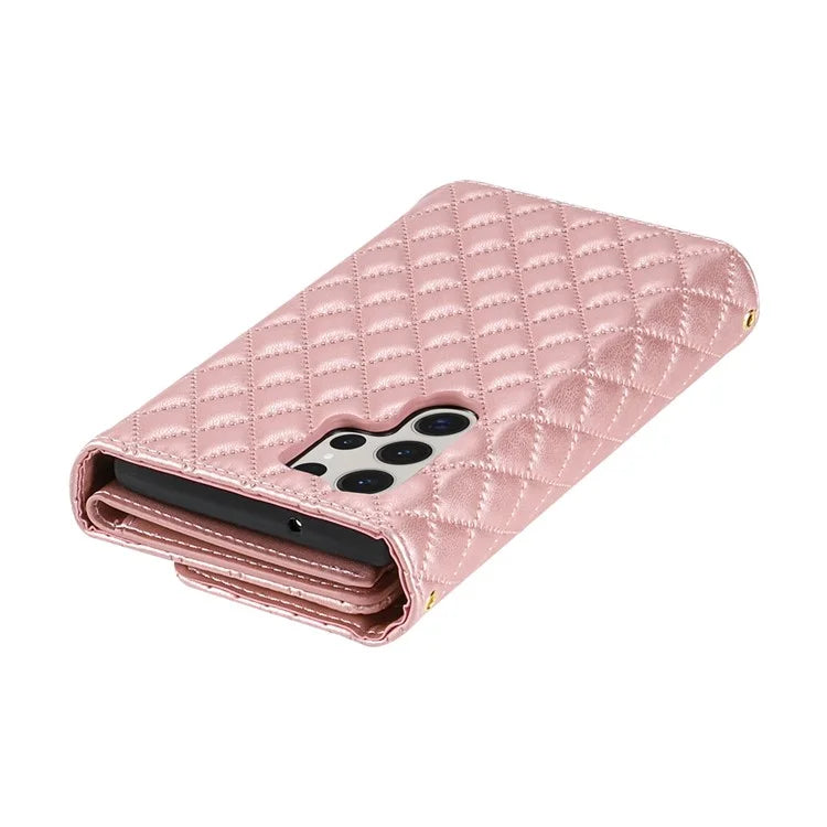 BKS-002 For Samsung Galaxy S24 Ultra Wallet Case 7 Card Slots Leather Shockproof Phone Cover