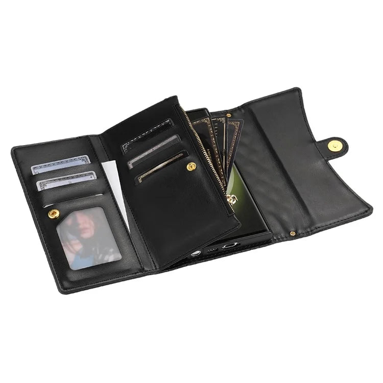 BKS-002 For Samsung Galaxy S24 Ultra Wallet Case 7 Card Slots Leather Shockproof Phone Cover