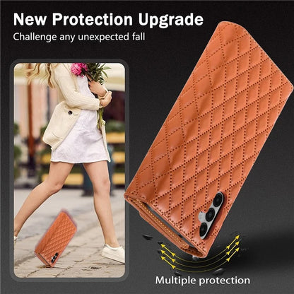 BKS-002 For Samsung Galaxy S24+ Wallet Case PU Leather Phone Cover Handbag with Long Strap