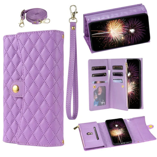 BKS-002 For Samsung Galaxy S24 Leather Flip Case Phone Cover Card Slots Zipper Pocket