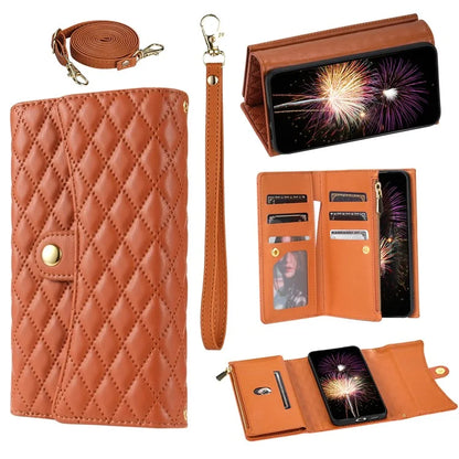 BKS-002 For Samsung Galaxy S24 Leather Flip Case Phone Cover Card Slots Zipper Pocket