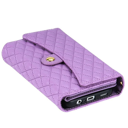 BKS-002 For Samsung Galaxy A34 5G Leather Phone Case 7 Card Slots Zipper Pocket Cover with Straps