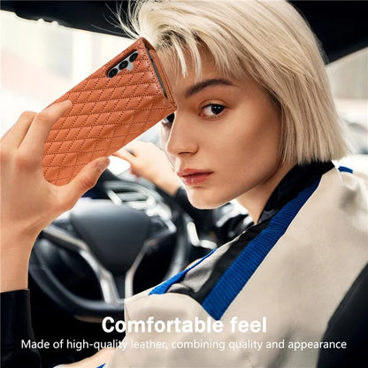 BKS-002 For Samsung Galaxy A34 5G Leather Phone Case 7 Card Slots Zipper Pocket Cover with Straps