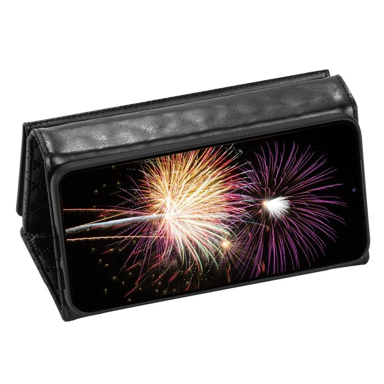 BKS-002 For Samsung Galaxy A34 5G Leather Phone Case 7 Card Slots Zipper Pocket Cover with Straps