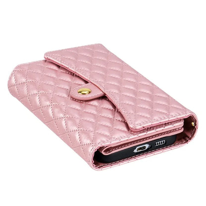 BKS-002 For Samsung Galaxy A35 5G Leather Phone Case Handbag Zipper Pocket Cover Rhombus Pattern