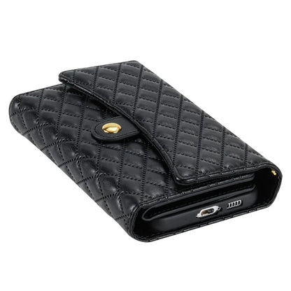 BKS-002 For Samsung Galaxy A35 5G Leather Phone Case Handbag Zipper Pocket Cover Rhombus Pattern