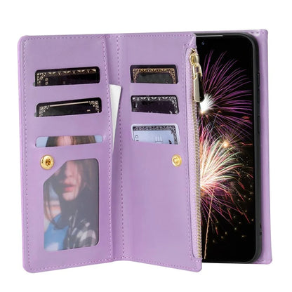 BKS-002 For Samsung Galaxy A35 5G Leather Phone Case Handbag Zipper Pocket Cover Rhombus Pattern