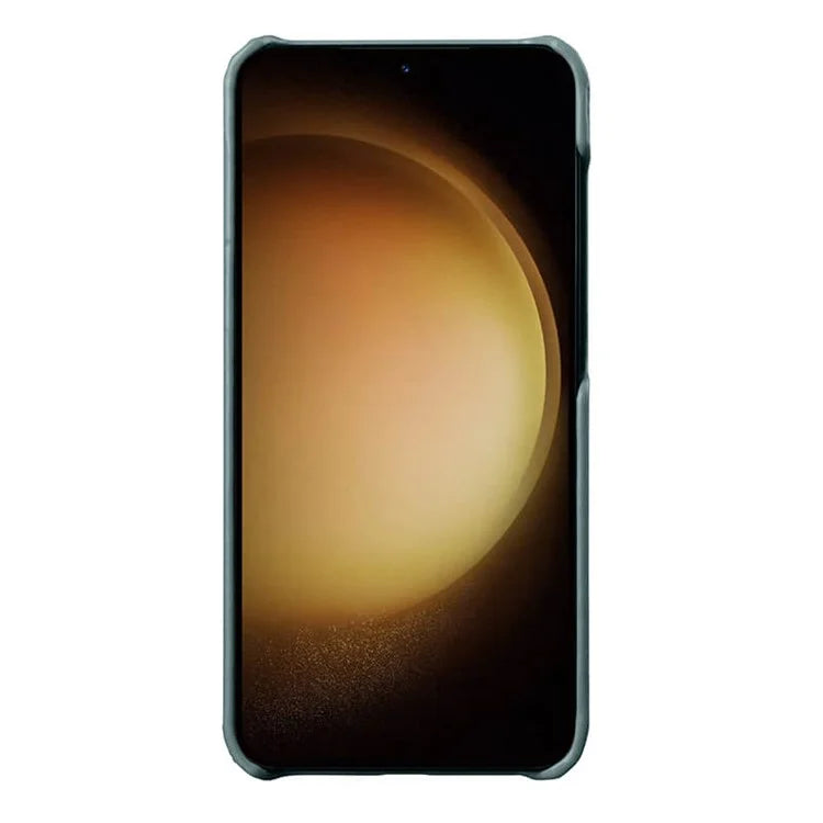 MELKCO For Samsung Galaxy S24 Case Genuine Cow Leather+PC Cell Phone Cover