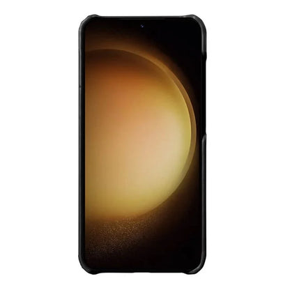 MELKCO For Samsung Galaxy S24+ Cell Phone Case Drop Proof Genuine Cow Leather+PC Cover