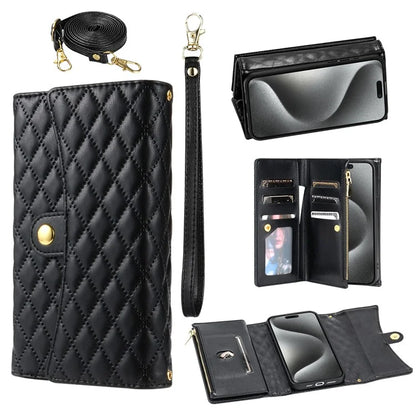 BKS-002 For iPhone 12 / 12 Pro Leather Wallet Case Folio Protective Phone Cover Zipper Pocket Stand