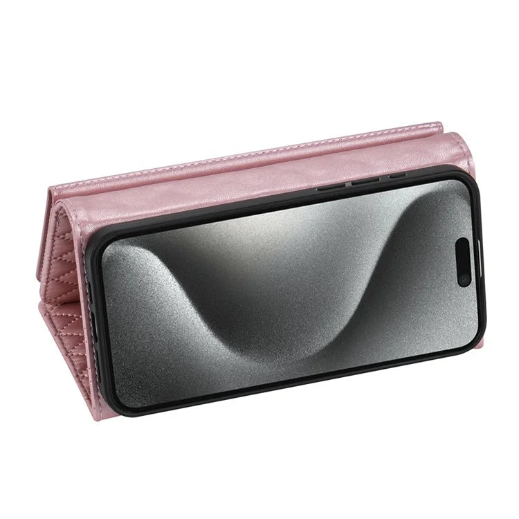 BKS-002 For iPhone 14 Pro Max Crossbody Case Leather Folio Wallet Phone Cover with 7 Card Holder