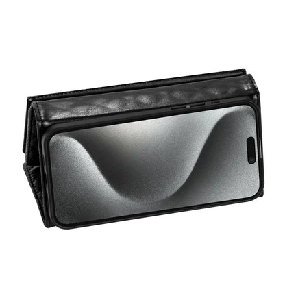 BKS-002 For iPhone 14 Pro Max Crossbody Case Leather Folio Wallet Phone Cover with 7 Card Holder