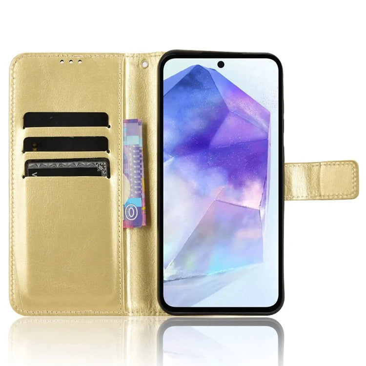 Case for Samsung Galaxy A55 5G Crazy Horse Texture Leather Wallet Shockproof Cover